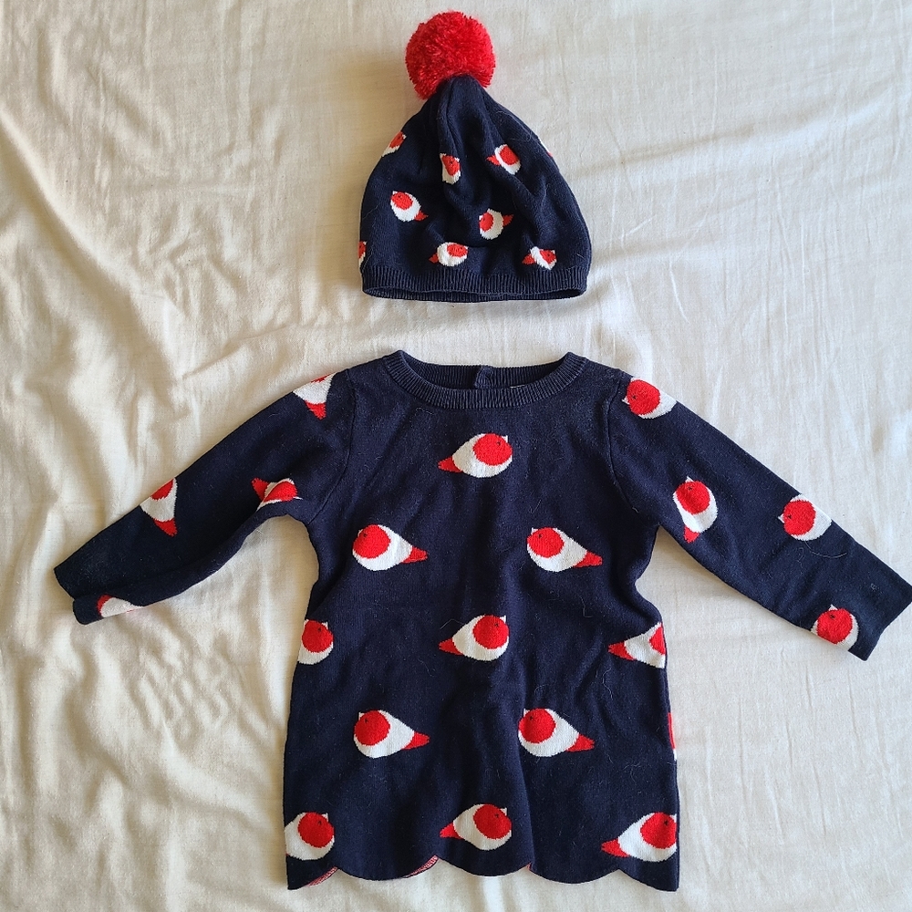 Jacadi knit dress and hat
